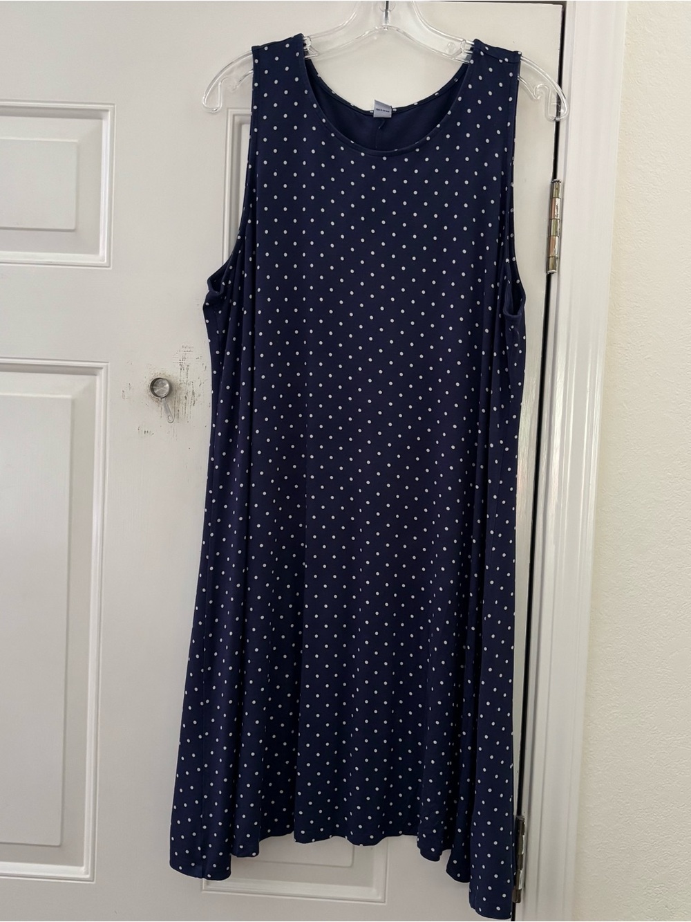 Old Navy Navy Blue Polka Dot Sleeveless Midi Dress Size XXL